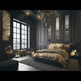 Trueliving Luxurious classy Dark bed Laminated Finish & PU Finish 6Ft *6Ft *1Ft